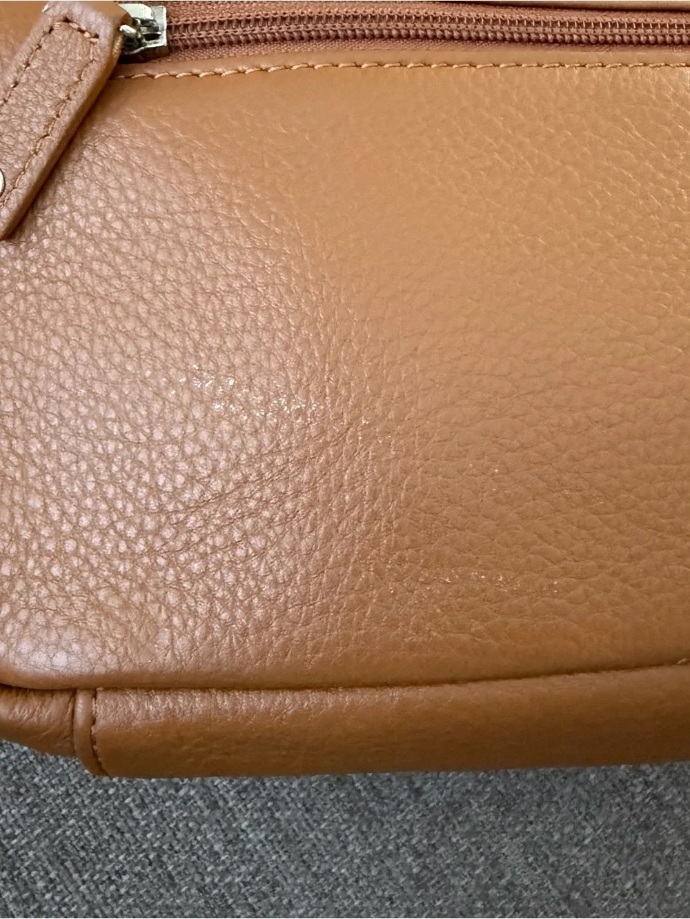 Arnold Palmer Crossbody Brown Pebbled Adjustable Strap Leather Purse 5 Pockets